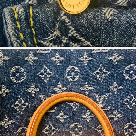 Louis Vuitton 2005 blue monogram denim Neo speedy handbag M95019 A++ Conditionπ - Picture 7 of 12